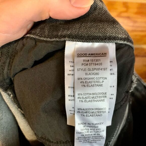 Good American Good Legs Fray High Waist High Rise Black Skinny Jeans Siz… - Picture 11 of 11